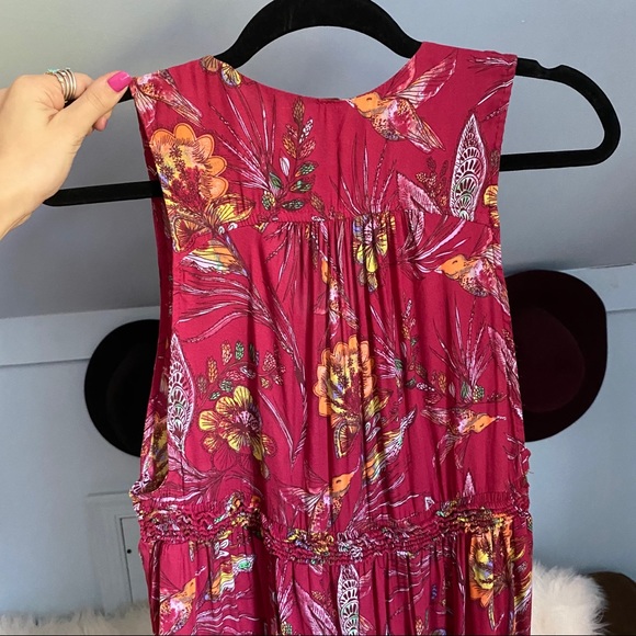 Free People Purple Haze Floral Top In Raspberry - Picture 13 of 16